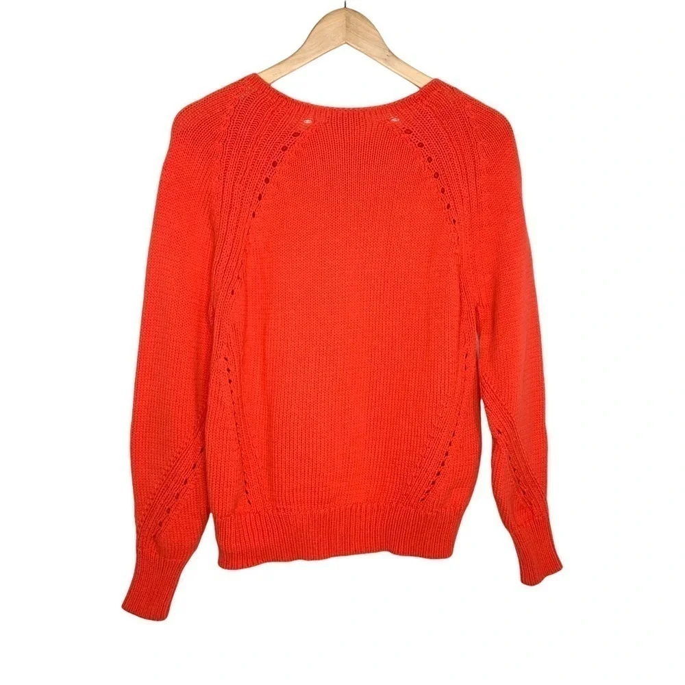 J Crew Womens Cotton Pullover Sweater Sz XS Pointelle Stitching J6381